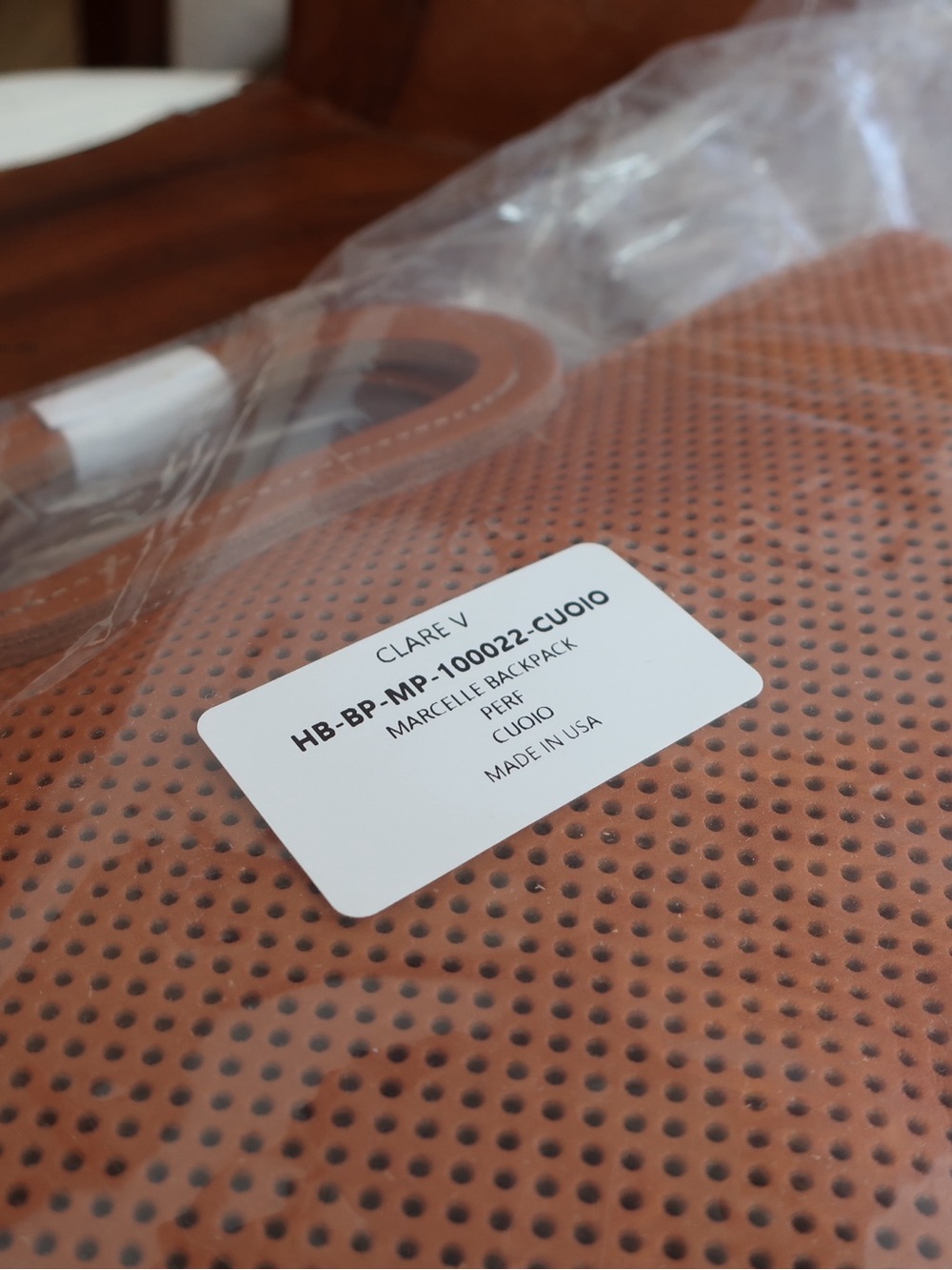 Clare V. Marcelle backpack in Perforated Cuoio Leather - Picture 2 of 9
